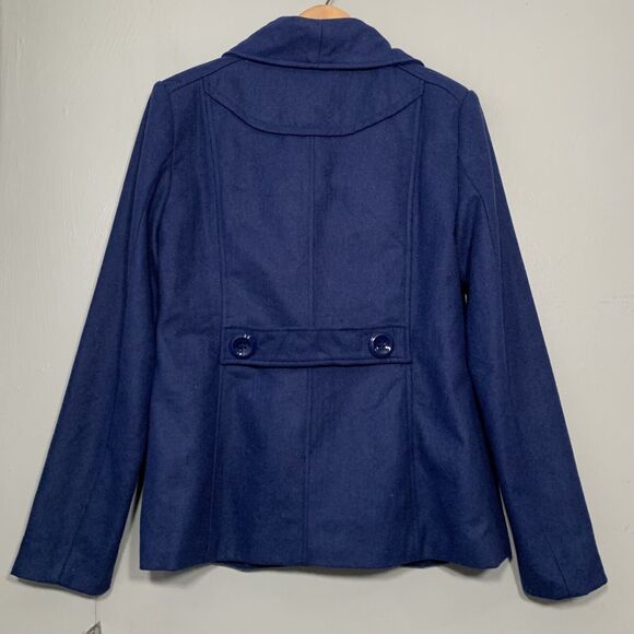 Rampage Size Large Royal Blue Peacoat Double Breasted Jacket Coat Classy Career - Picture 3 of 8